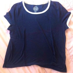 Navy blue semi-cropped boxy tee